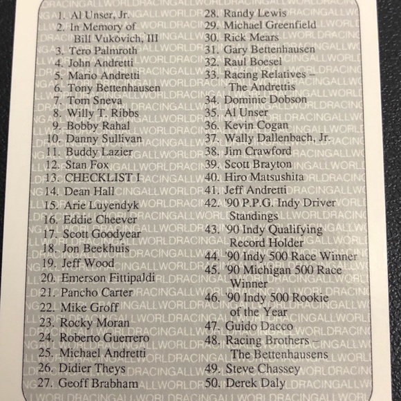 All World Racing set 1991 edition (100 card set) - Picture 3 of 4